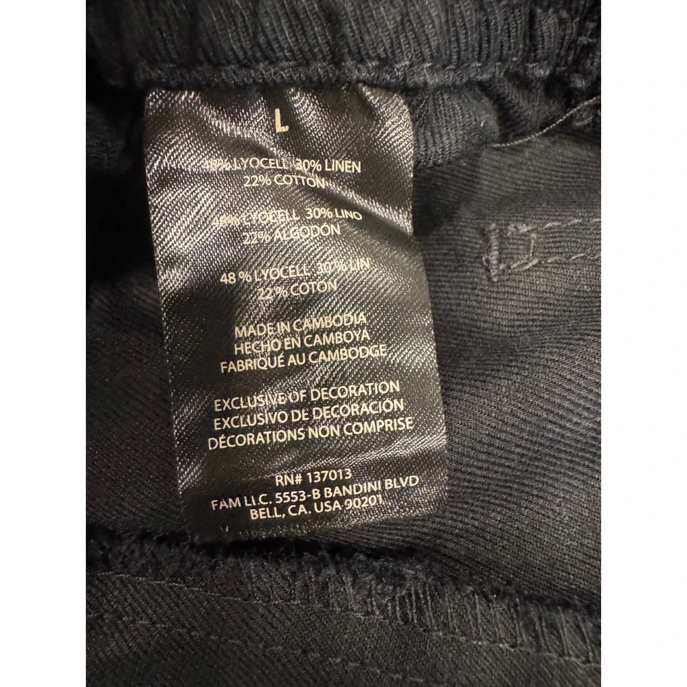 Banana Republic Pants Womens L Black Excellent Linen Blend Casual Chic